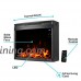 e-Flame USA Edmonton LED Electric Fireplace Stove Insert (Curved) by 28-inches Wide with Digital Screen and Remote Features Heater and Fan Settings with Realistic Brightly Burning Fire and Logs - B075ZJ18NG
